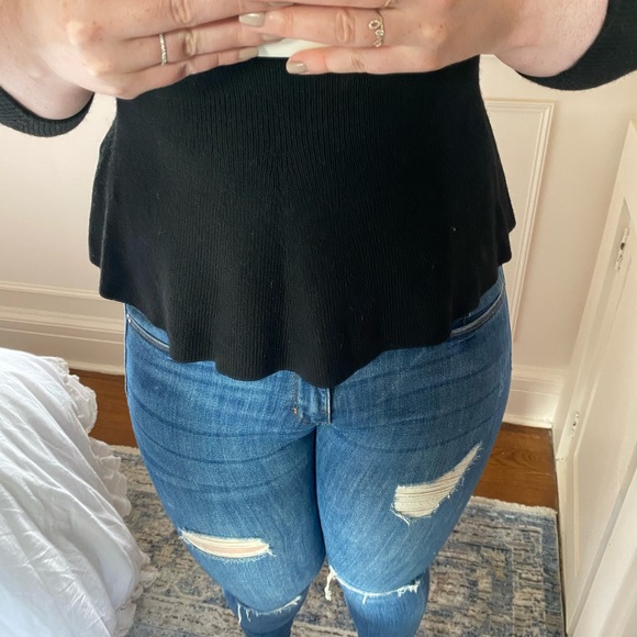 Caroll Black Peplum Sweater - Picture 6 of 12